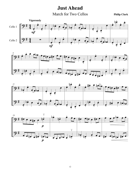 Just Ahead, March for Two Cellos.