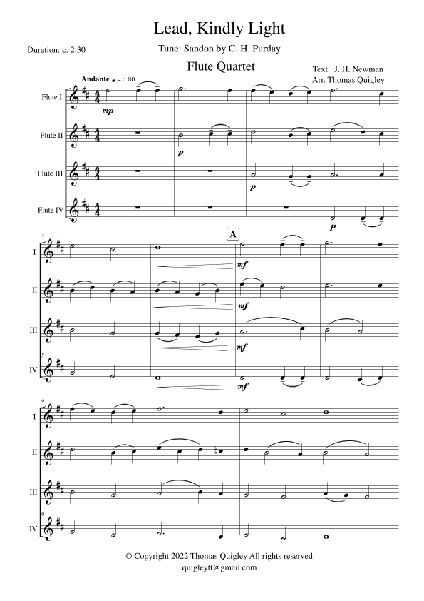 Lead, Kindly Light (arr. Thomas Quigley)