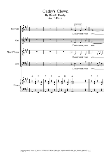 Cathy's Clown (arr. B. Fleet)