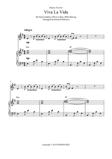 Viva La Vida (arr. Kaiserin Rebecca)