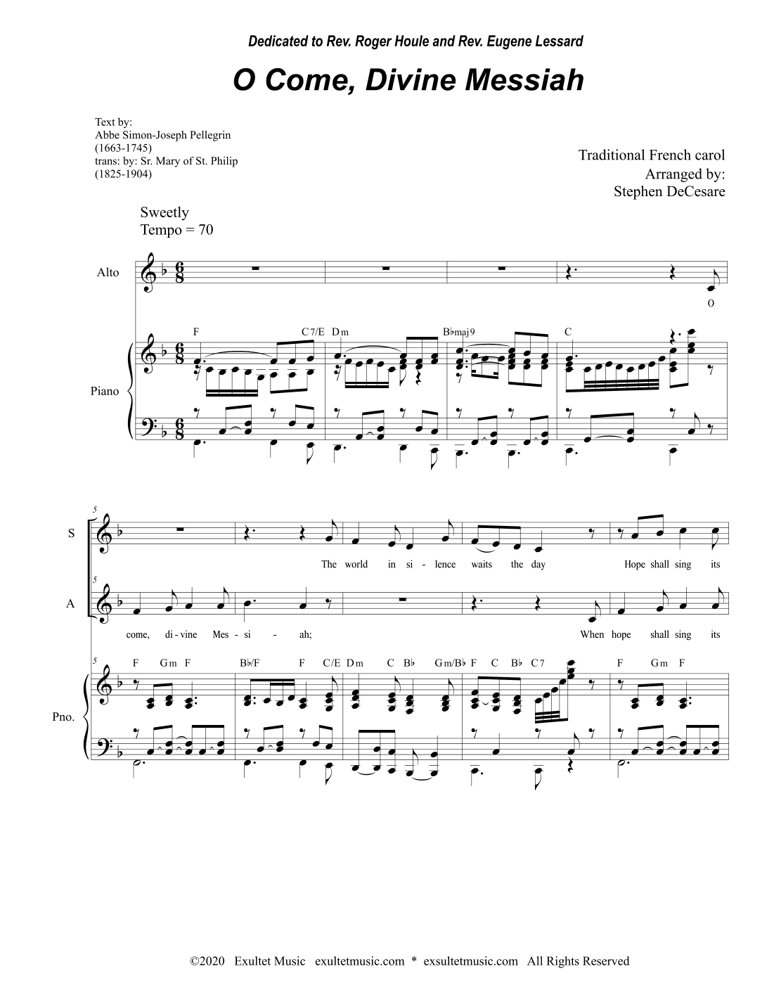 O Come, Divine Messiah (Duet for Soprano and Alto Solo) (arr. Stephen DeCesare)