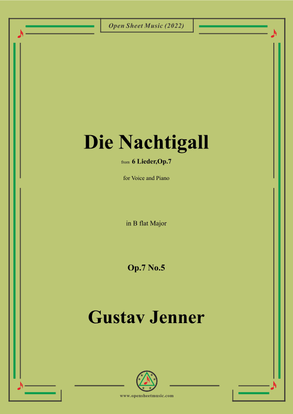 Jenner-Die Nachtigall,in B flat Major,Op.7 No.5 (arr. OSM Press)