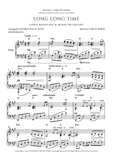 Long Long Time (arr. Danilo "Daca" Alves)