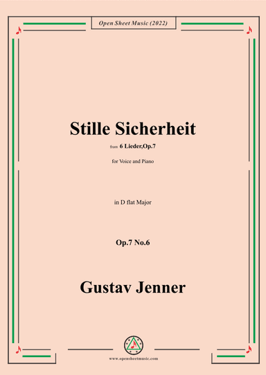 Jenner-Stille Sicherheit,in D flat Major,Op.7 No.6 (arr. OSM Press)