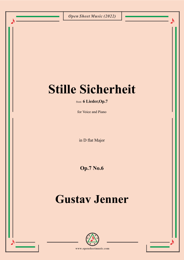 Jenner-Stille Sicherheit,in D flat Major,Op.7 No.6 (arr. OSM Press)