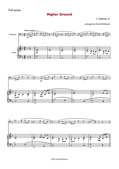 Higher Ground, Gospel Hymn for Trombone and Piano (arr. David McKeown)
