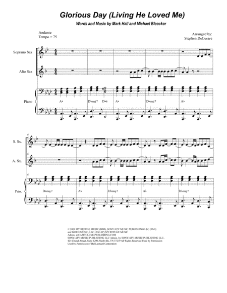 Glorious Day (Living He Loved Me) (arr. Stephen DeCesare)
