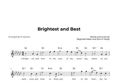 Brightest and Best (Key of G-Flat Major) (arr. R. Salvario)