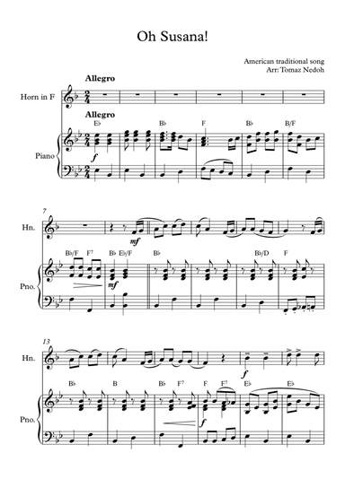 Oh Susana (arr. Tomaz Nedoh)
