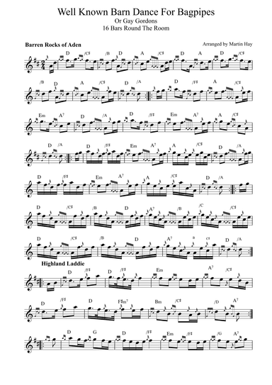 Well Known Barn Dance For Bagpipes with Chords (arr. Martin Hay)