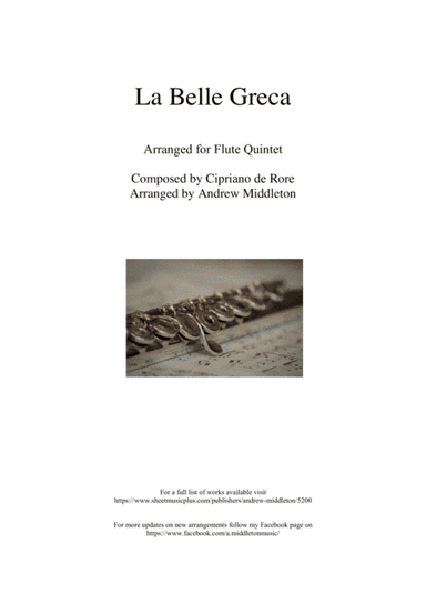 La Bella Grece arranged for Flute Quintet (arr. Andrew Middleton)