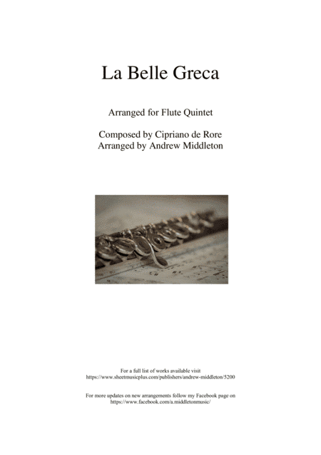 La Bella Grece arranged for Flute Quintet (arr. Andrew Middleton)