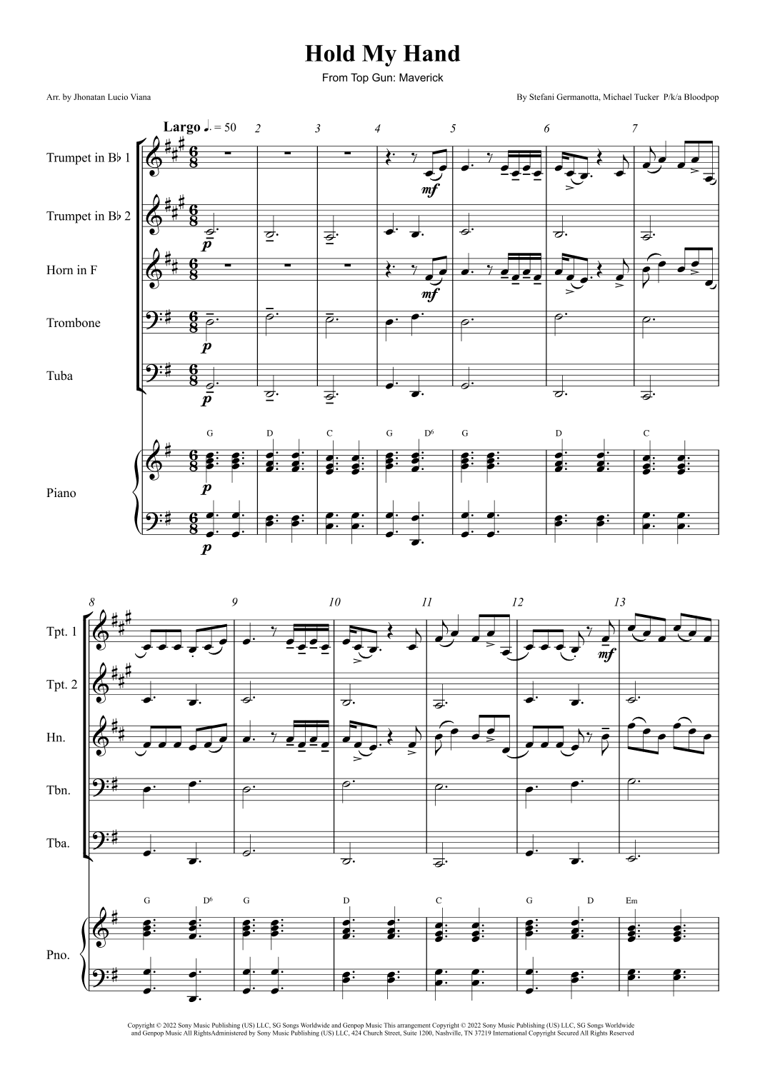 Hold My Hand (arr. Jhonatan Lucio Viana)