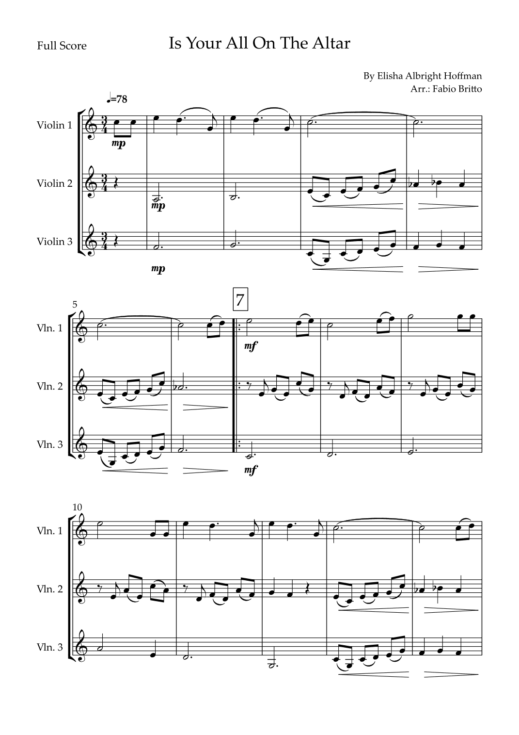 Is Your All On The Altar? (arr. Fabio Britto)