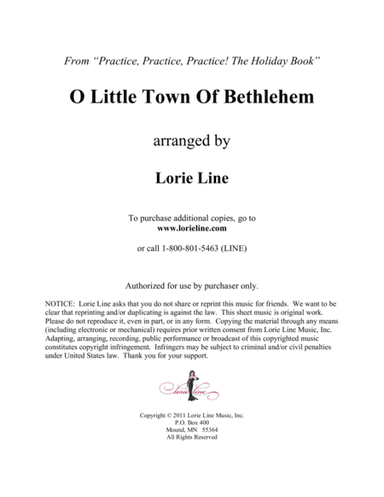 O Little Town Of Bethlehem - EASY! (arr. Lorie Line)