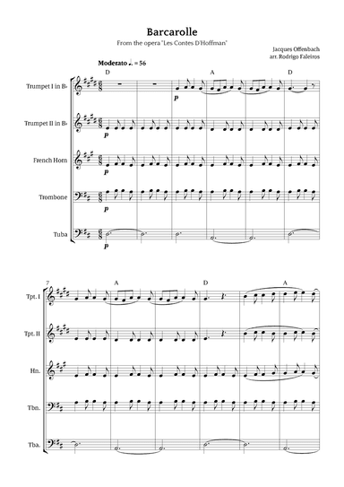 Barcarolle - Belle Nuit, O Nuit D'Amour (arr. Rodrigo Faleiros)