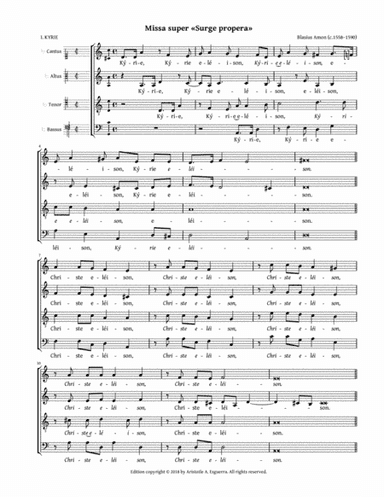 Missa super «Surge propera» (Amon) (arr. Aristotle A. Esguerra)