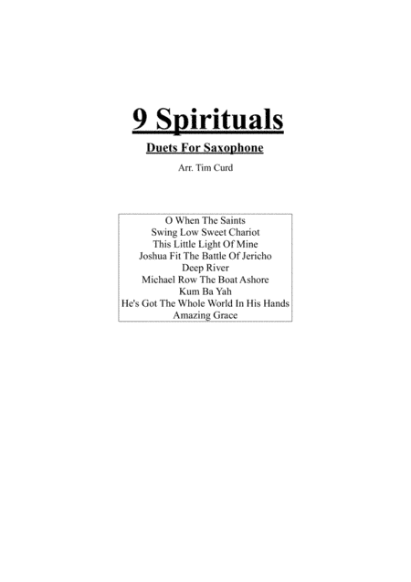 9 Spirituals, Duets For Saxophone (arr. Curd)