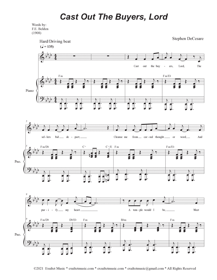 Cast Out The Buyers, Lord (Vocal solo)