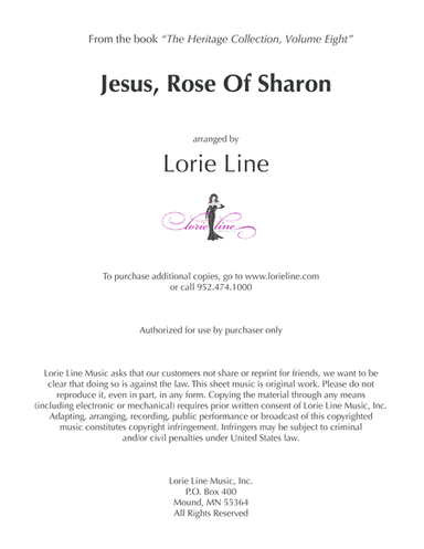 Jesus, Rose Of Sharon (arr. Lorie Line)