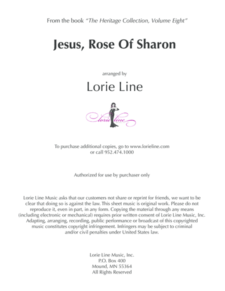 Jesus, Rose Of Sharon (arr. Lorie Line)