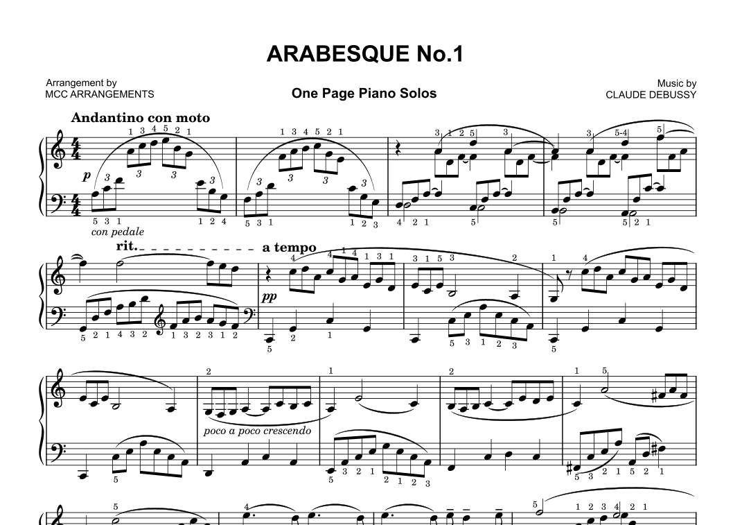 Arabesque No.1 (arr. MCC Arrangements)