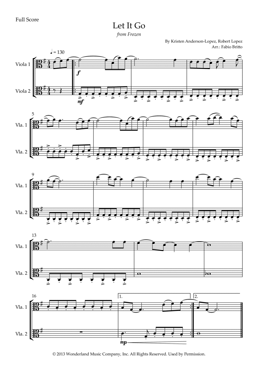 Let It Go (arr. Fabio Britto)