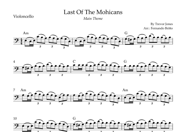 Last Of The Mohicans (main Theme) (arr. Fernando Britto)