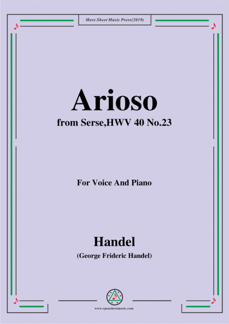 Handel-Arioso,from Serse HWV 40 No.23,for Voice&Piano (arr. MSM)