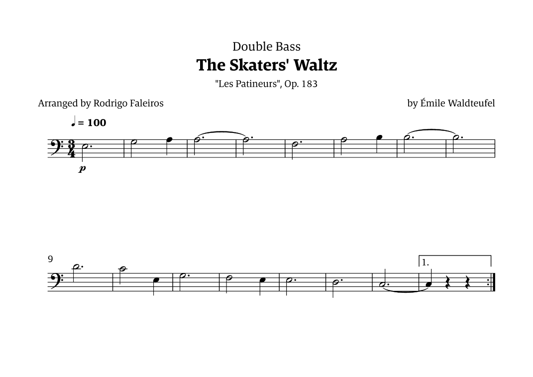 The Skaters Waltz (for beginners) (arr. Rodrigo Faleiros)