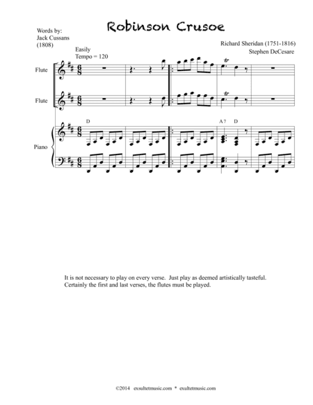 Robinson Crusoe (2-part children's choir) (arr. Stephen DeCesare)