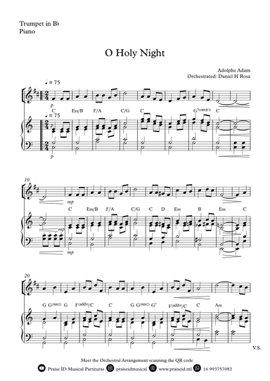 O Holy NIght - Christmas Carol - Bb Trumpet and Piano (arr. Daniel H Rosa)