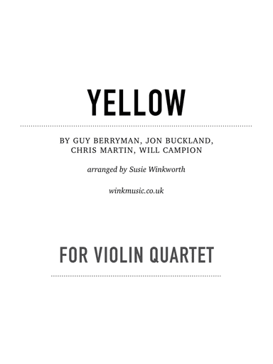Yellow (arr. Susie Winkworth winkmusic.co.uk)