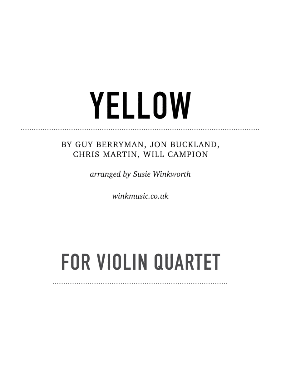 Yellow (arr. Susie Winkworth winkmusic.co.uk)