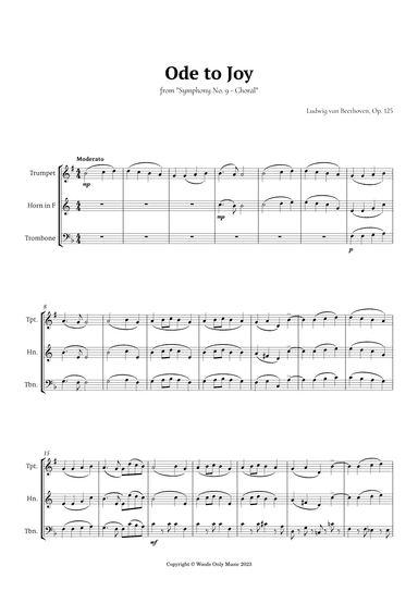 Ode to Joy by Beethoven for Brass Trio (arr. Ander)