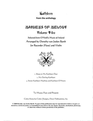 Kathleen (3 Duos) (arr. Dorothy van Joolen Barth)