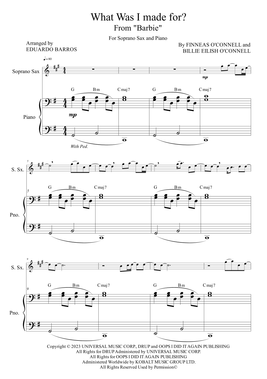 What Was I Made For? (arr. Eduardo Barros)