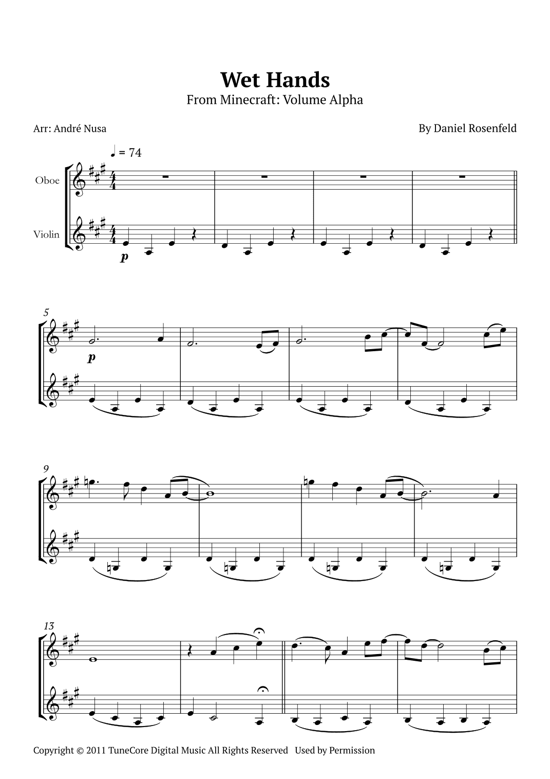 Wet Hands (arr. André Nusa)