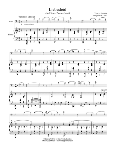 Liebesleid for cello and piano (arr. K. Krantz)