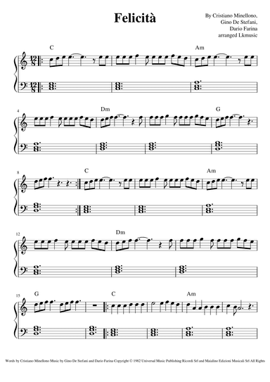 Felicità (arr. Lkmusic)