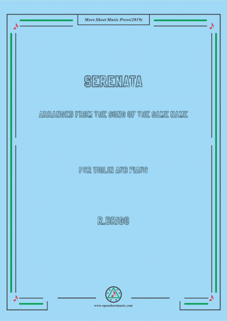 Drigo-Serenata,for Violin and Piano,for Voice and Piano (arr. MSM)