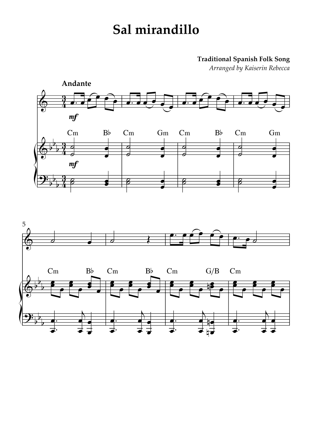 Sal mirandillo (arr. Kaiserin Rebecca)