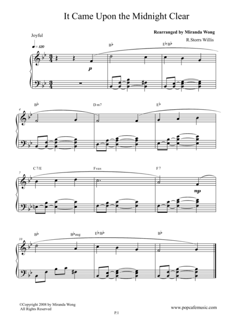 It Came Upon the Midnight Clear - Romantic Piano Version (arr. Miranda Wong)