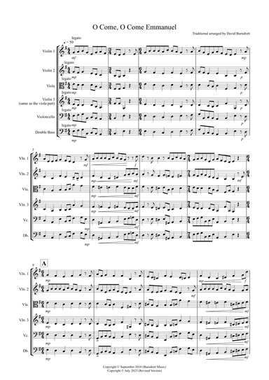 O Come, O Come Emmanuel for String Orchestra (arr. David Burndrett)
