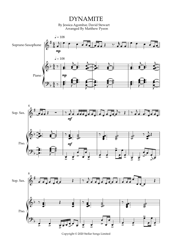 Dynamite (arr. Matthew pyeon)