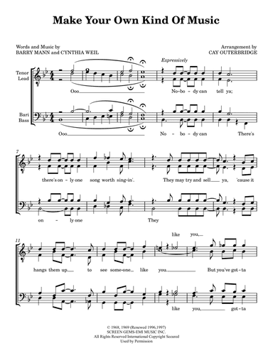 Make Your Own Kind Of Music (arr. Cay Outerbridge)