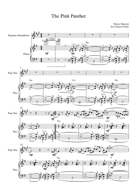 The Pink Panther (arr. Tomaz Nedoh)