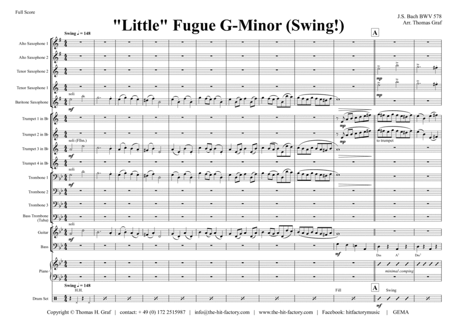 Fugue G Minor - (the 'little') - BWV 578 - Swing - Big Band (arr. Thomas Graf)