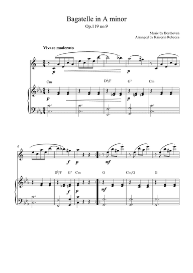 Bagatelle in A minor (op.119 no.9) (arr. Kaiserin Rebecca)
