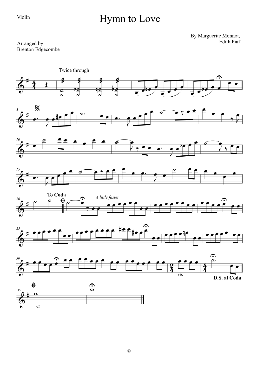 Hymn to Love (arr. Adelaide String Duo)